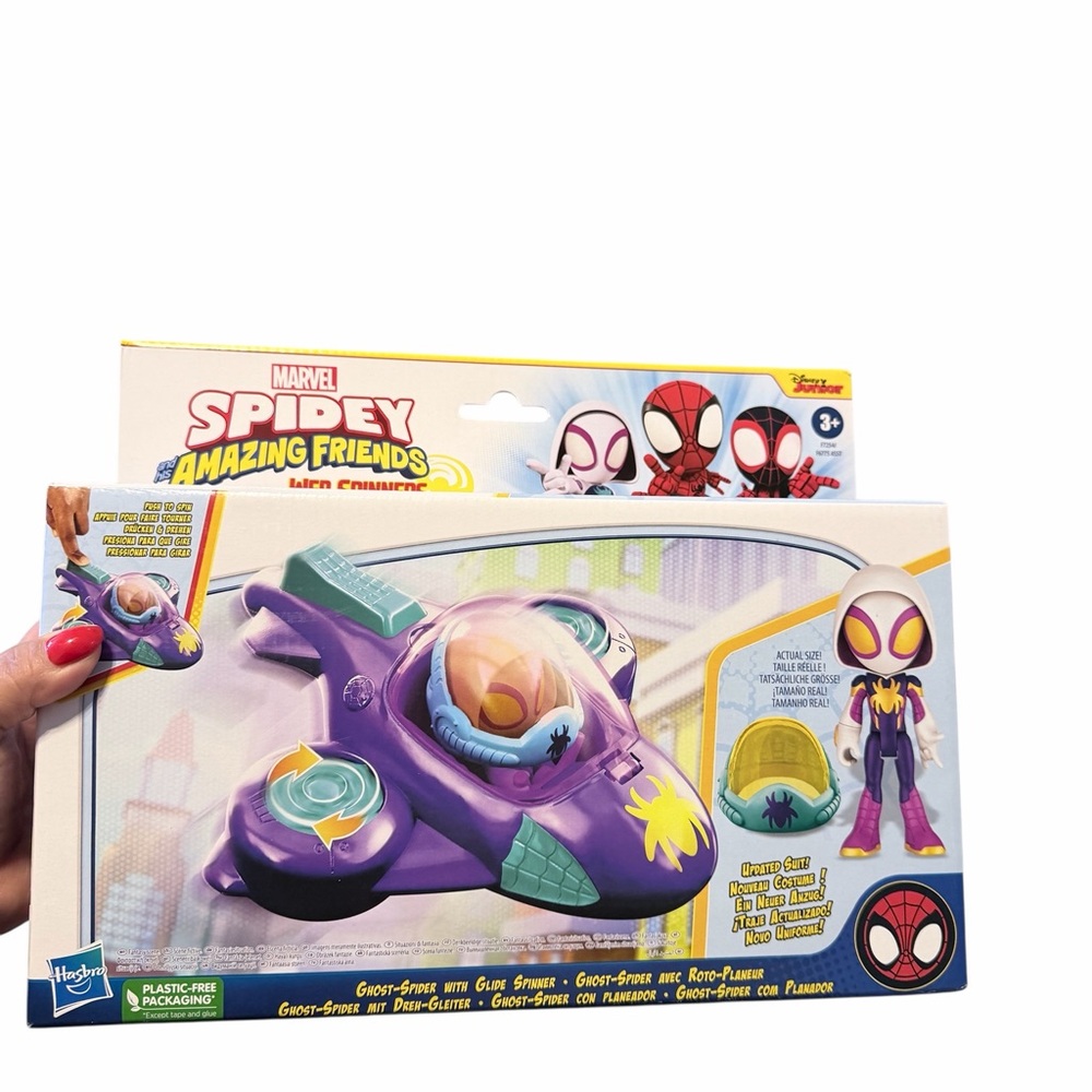 💚🌼NIB Hasbro Spidey and His Amazing Friends Ghost-Spider Vehicle Set - Purple